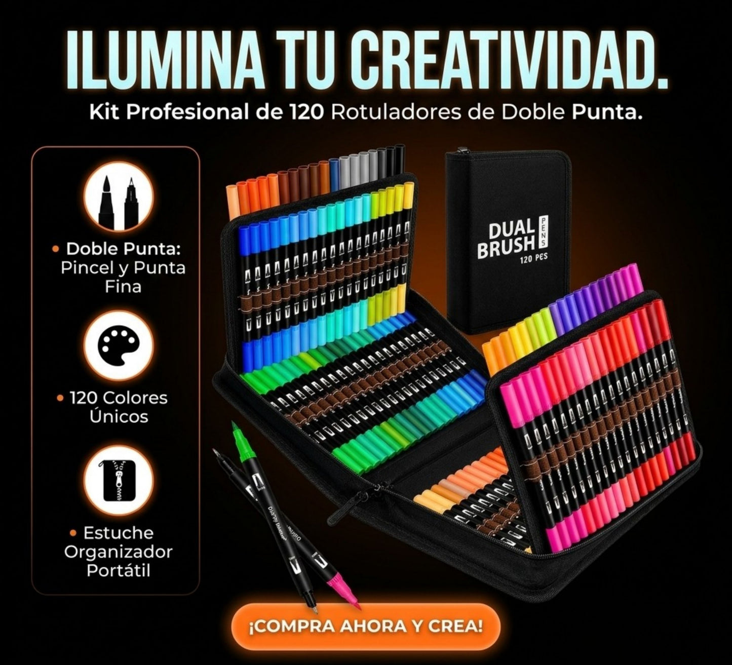 SET DE MARCADORES DOBLE PUNTA